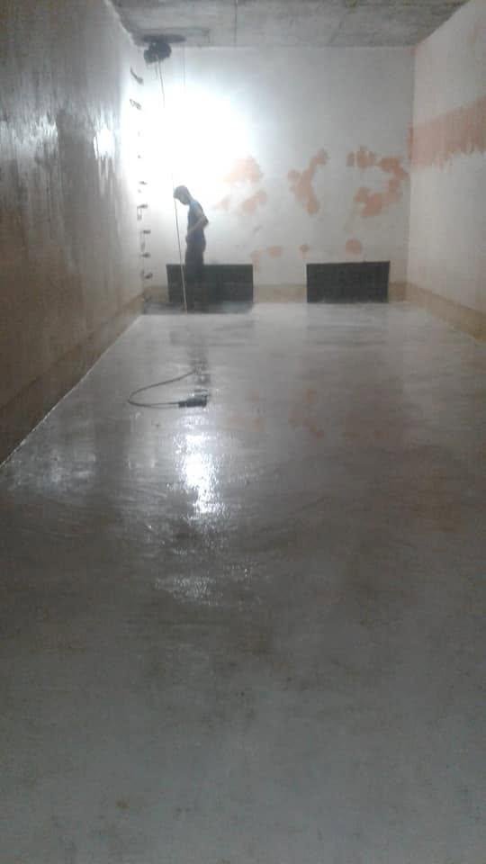 Underground water tank floor after mechanized cleaning in Kasba, Kolkata